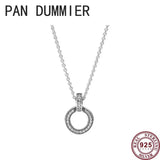 925 Silver Crown Shining Round Women's Necklace