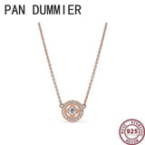 925 Silver Crown Shining Round Women's Necklace