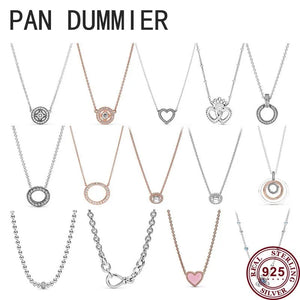 925 Silver Crown Shining Round Women's Necklace