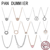 925 Silver Crown Shining Round Women's Necklace