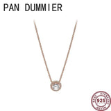 925 Silver Crown Shining Round Women's Necklace