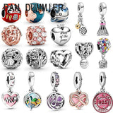 925 Silver Forever Love Heart Balloon Beads for Women's Bracelets