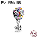 925 Silver Forever Love Heart Balloon Beads for Women's Bracelets