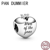 925 Silver Forever Love Heart Balloon Beads for Women's Bracelets