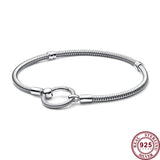 925 Silver Logo T-shaped O-shaped Classic Women's Bracelet