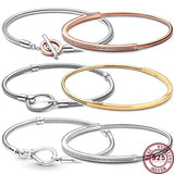 925 Silver Logo T-shaped O-shaped Classic Women's Bracelet