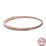925 Silver Logo T-shaped O-shaped Classic Women's Bracelet Wedding Gift
