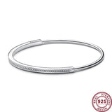 925 Silver Logo T-shaped O-shaped Classic Women's Bracelet Wedding Gift