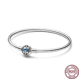 925 Silver Love Heart Knot Logo Bracelet - DIY Charm Jewelry