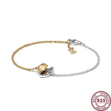 925 Silver Love Heart Declaration Knot Logo Bracelet For Women's