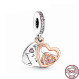 925 Silver Motorcycle Love Heart Bulb Pendant for Women Bracelet Charm
