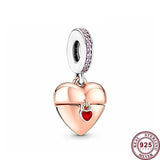 925 Silver Motorcycle Heart Pendant for Women