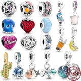 925 Silver Ocean Octopus Sea Turtle Beads Bracelet Charm Jewelry