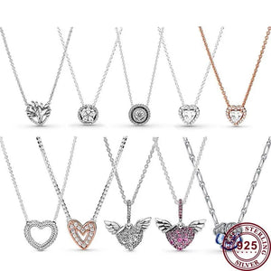 925 Silver Angel Eternal Love Necklace Women's Wedding Charm Jewelry