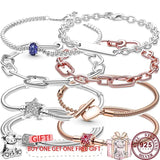 925 Silver Star & Heart Women's Bracelet High Charm Jewelry