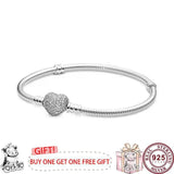 925 Silver Star & Heart Women's Bracelet High Charm Jewelry