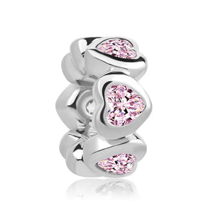 925 Silver Pink Charm Typewriter Roller Skates Pendant Bracelet Women Jewelry