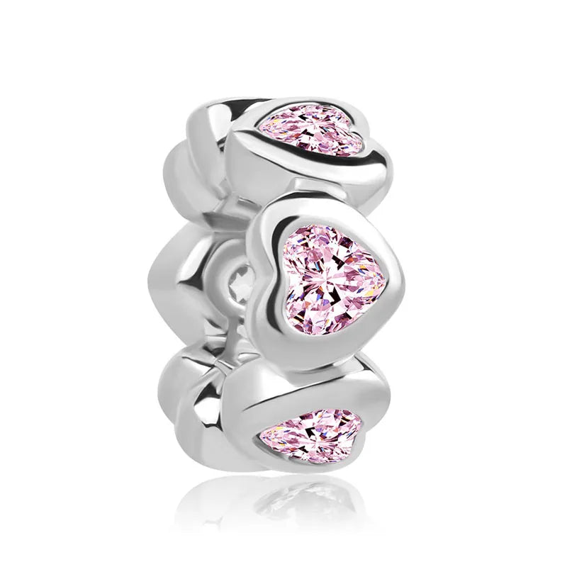 925 Silver Pink Charm Typewriter Roller Skates Pendant Bracelet Women Jewelry