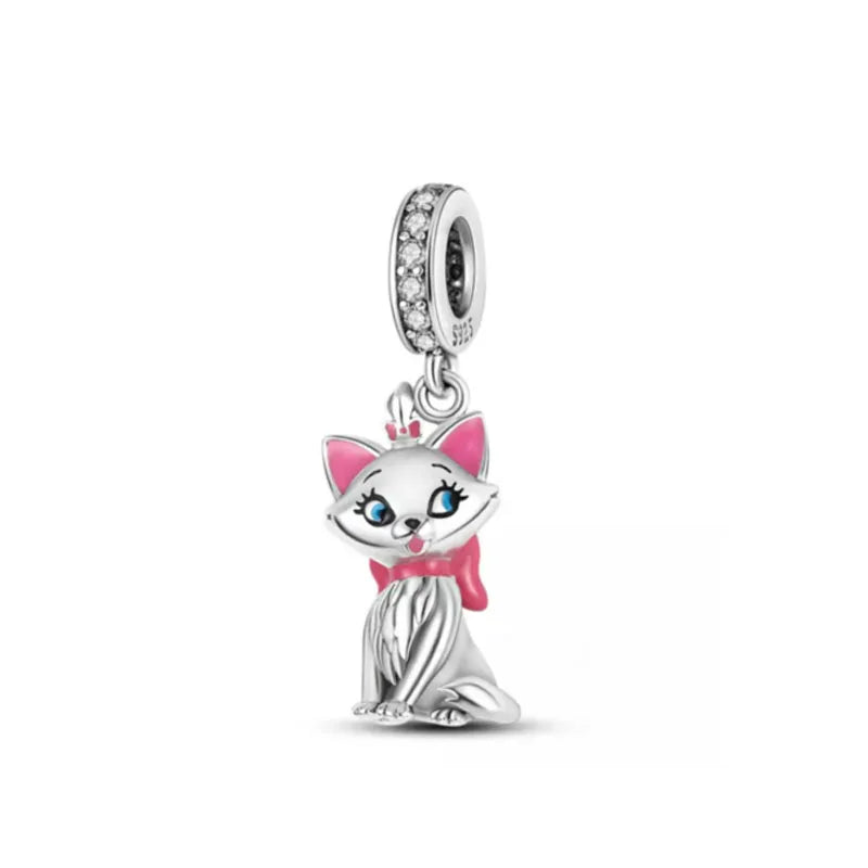 925 Silver Pink Charm Typewriter Roller Skates Pendant Bracelet Women Jewelry