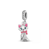 925 Silver Pink Charm Typewriter Roller Skates Pendant Bracelet Women Jewelry