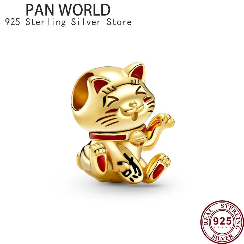 925 Silver Rainbow Cat Unicorn Pendant for Women's Bracelet
