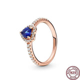925 Silver Love Shining Stars Zircon Pan Ring Wedding Gift