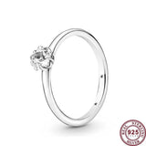 925 Silver Love Shining Stars Zircon Pan Ring Wedding Gift