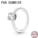 925 Silver Love Stars Zircon Pan Ring Wedding Gift