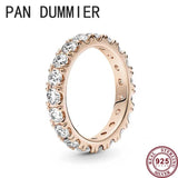 925 Silver Love Stars Zircon Pan Ring Wedding Gift