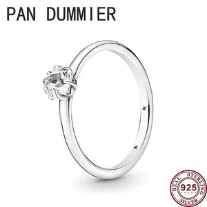 925 Silver Love Stars Zircon Pan Ring Wedding Gift