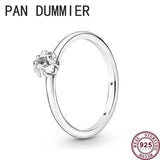 925 Silver Love Stars Zircon Pan Ring Wedding Gift