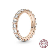 925 Silver Love Shining Stars Zircon Pan Ring Wedding Gift