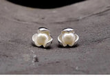 Sterling Silver Clover Pearl Earrings Women Gift Jewelry