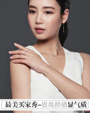 925 Silver Angel Wing Crystal Earrings for Women Girls Gift
