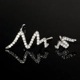 925 Silver Crystal Asymmetric Earrings for Women Gift