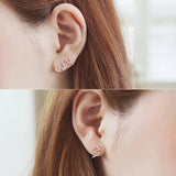 925 Silver Crystal Asymmetric Earrings for Women Gift