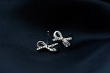 925 Silver Crystal Bow Earrings for Women Girls Gift