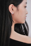 925 Silver Crystal Bow Earrings for Women Girls Gift