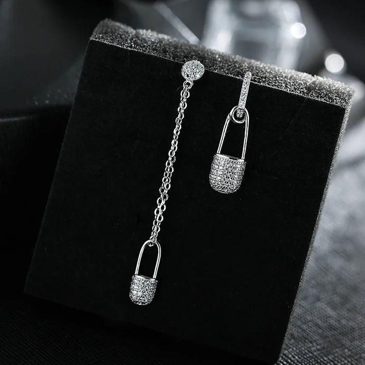 925 Silver Crystal Earrings for Women Girls Gift Statement Jewelry