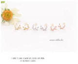 925 Silver Leaf Earrings Crystal Women Girls Gift Jewelry