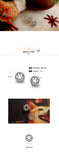 925 Silver Crystal Smiling face Earrings Women Girls Gift Jewelry