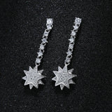 925 Silver Crystal Snow Earrings Women Girls Gift Jewelry