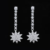 925 Silver Crystal Snow Earrings Women Girls Gift Jewelry