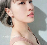 925 Silver Crystal Moon Earrings Women Girls Gift Jewelry