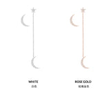 925 Silver Crystal Star Moon Earrings Women Girls Gift