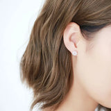 925 Sterling Silver Crystal Flower Earrings for Women Girls