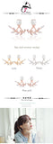 925 Silver Crystal Leaf Earrings Women Gift Jewelry