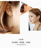 925 Silver Crystal Waves Earrings - Women's Statement Jewelry
