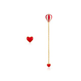 925 Silver Heart-shaped Balloon Earrings for Women Girls Gift