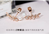 925 Silver Leaf Pearl Earrings for Women Gift
